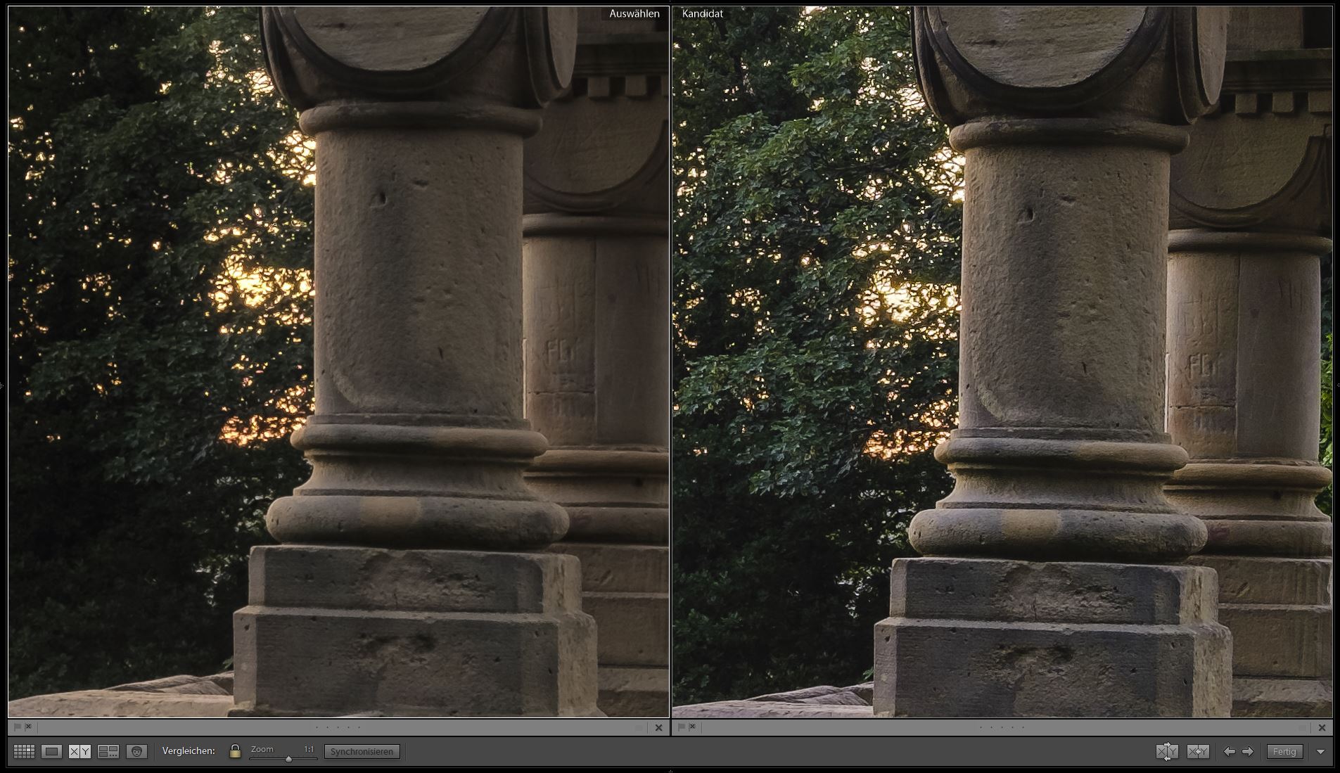 Vergleich Schärfe HDR Lightroom vs. Photoshop